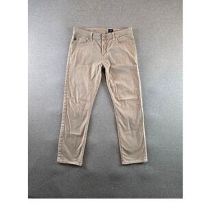 AG Adriano Goldschmied The Graduate Tailored Leg Pants Mens 33x32 Beige USA